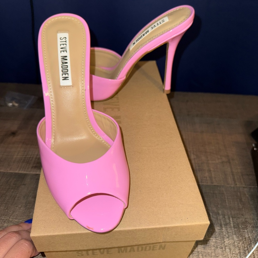 Steve Madden Priya Pink Patent Heels